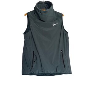 Nike AeroLayer Running Vest Mens Large Dark Grey Funnel Neck Train performance